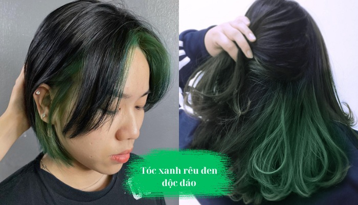 bảng màu nhuộm tóc xanh rêu