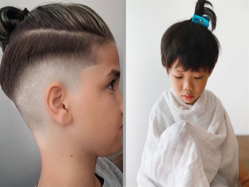 Kiểu tóc man bun cho bé trai