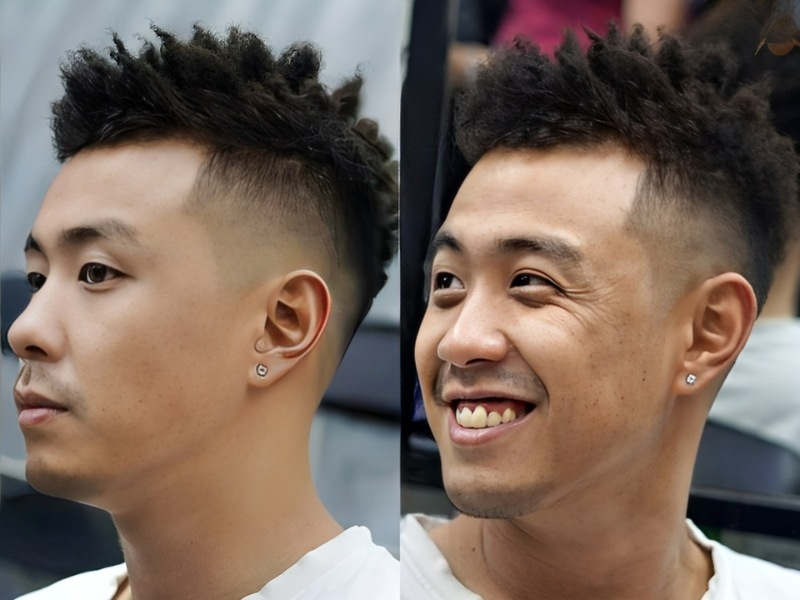 Kiểu tóc nam short quiff xoăn