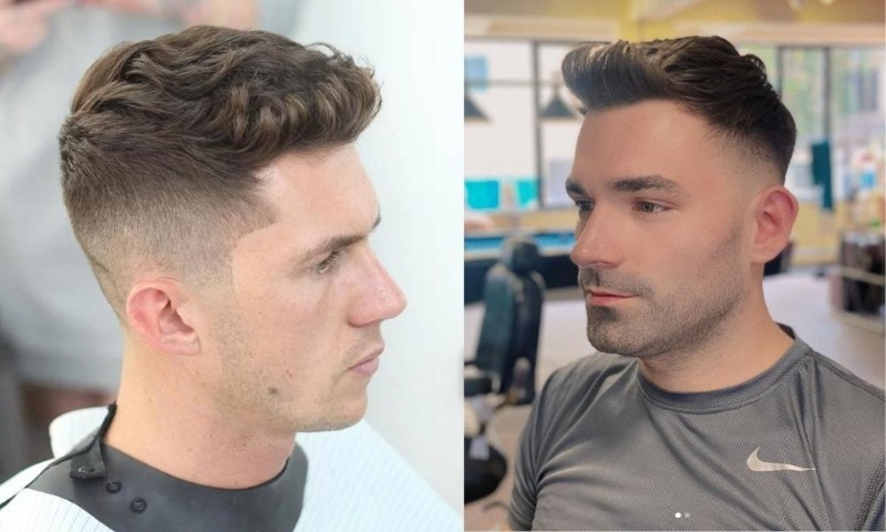 Kiểu tóc short quiff mặt tròn