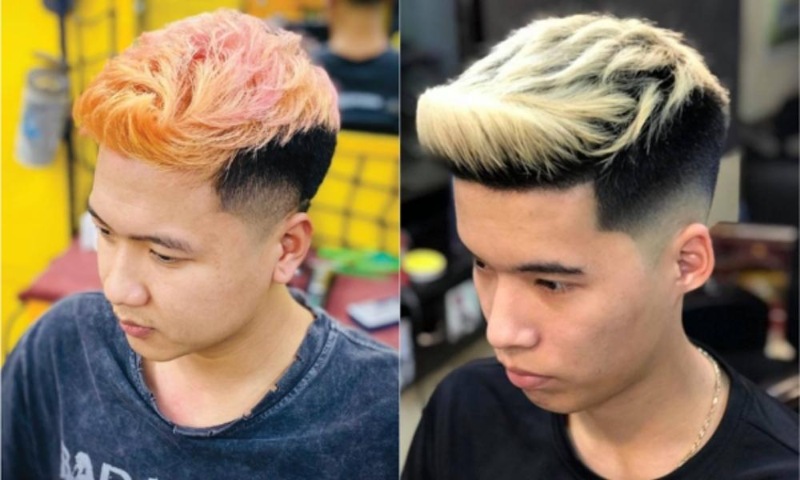 Kiểu tóc short quiff nhuộm